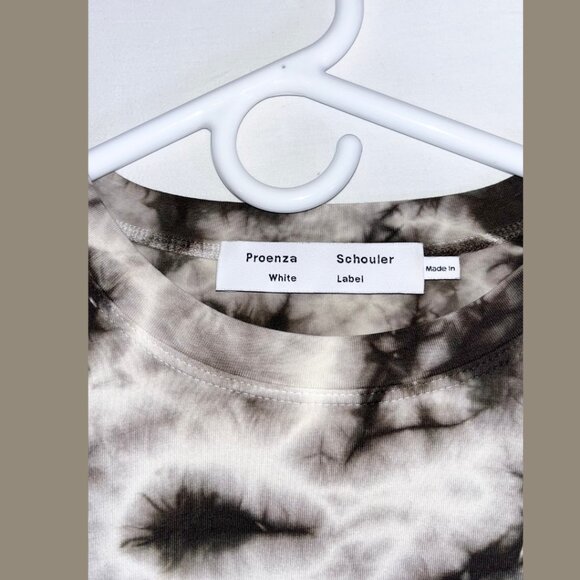 Proenza Schouler White Label Brown and White Tie Dye Long Sleeve Shirt - Size M - Picture 5 of 7